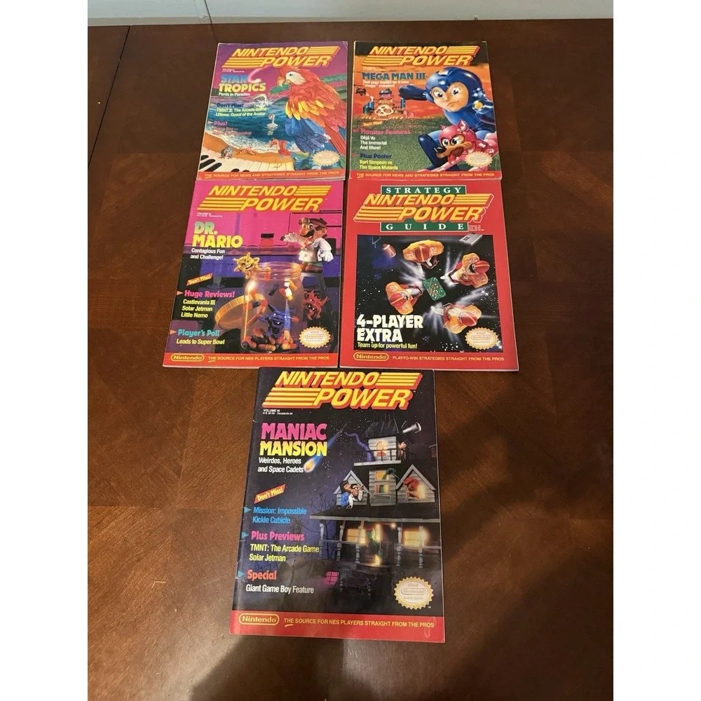 Vtg‎ Nintendo Power Mag Lot Mega Man III StarTropics Dr Mario Maniac Mansion